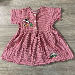 Vintage Disney Store Minnie Mouse Gingham Button Down Dress
